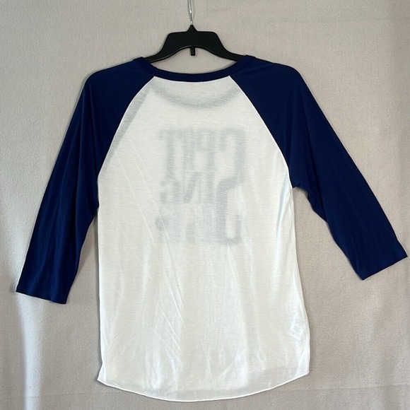 Mitchell & Ness Womens Sporting KC 3/4 Sleeve Tshirt‎ Size XL White Blue Soccer - Picture 2 of 9